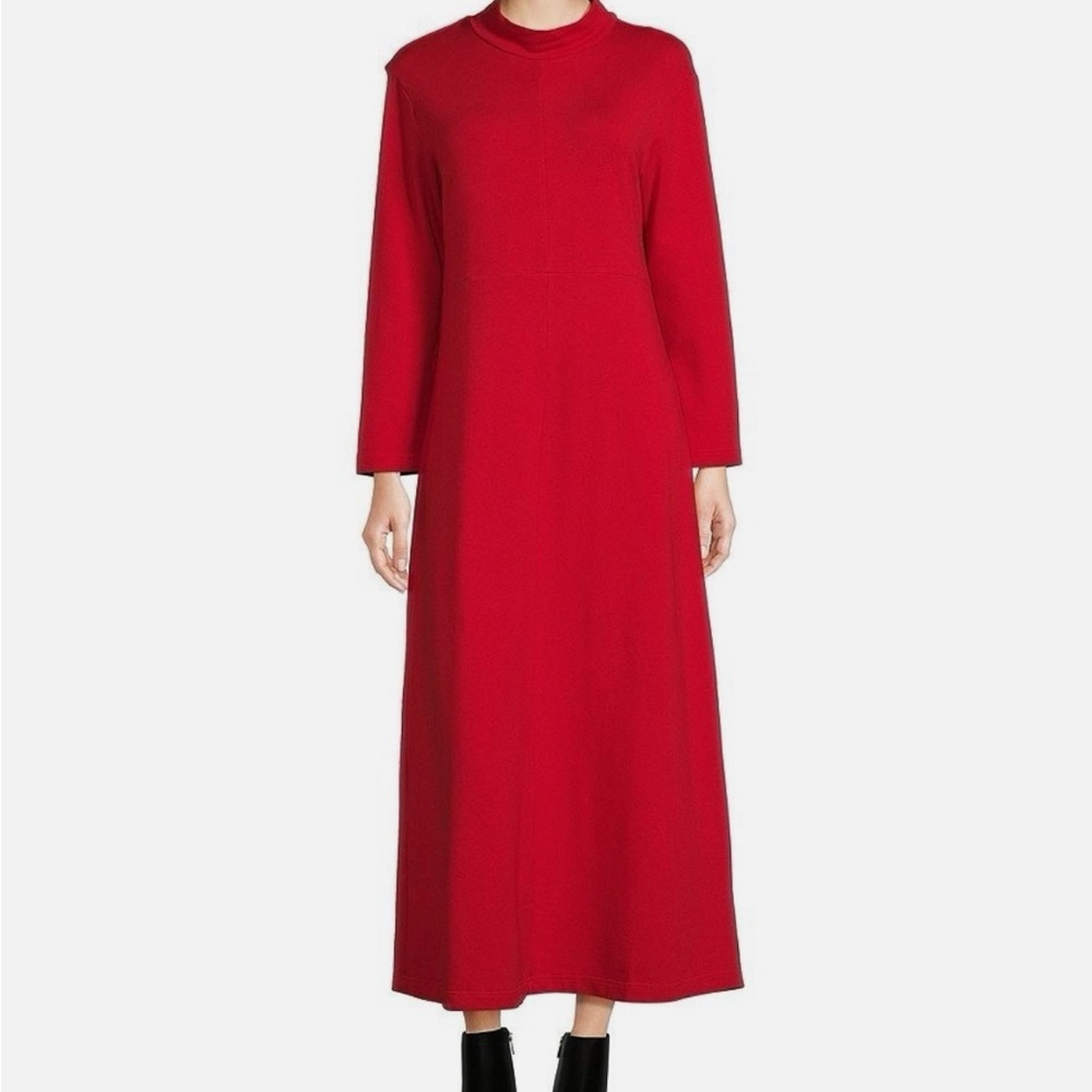 NWT Bryn Walker Weekend Lagen Look Bamboo French Terry Mock Neck Dress XXS